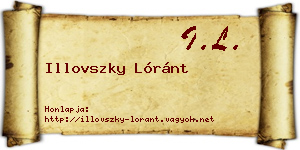 Illovszky Lóránt névjegykártya