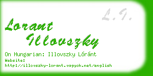 lorant illovszky business card